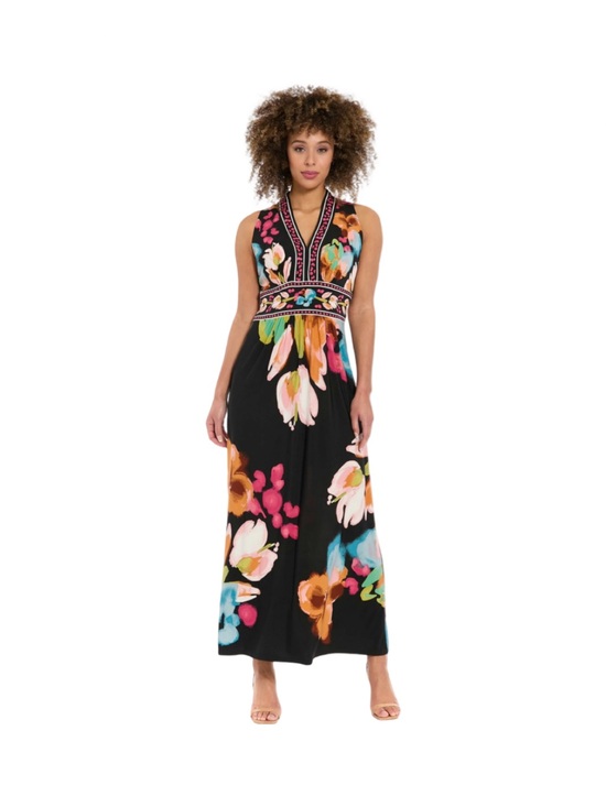 London Times Dresses & Skirts - London Times Sleeveless V-Neck Floral Maxi Dress NWT Size 12